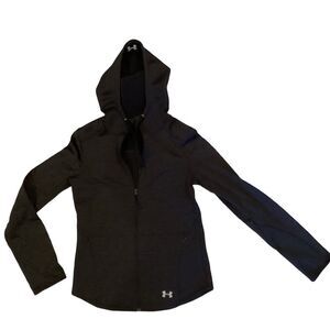 Women’s small dark gray hooded Under Armour Sweatshirt zip up hoodie